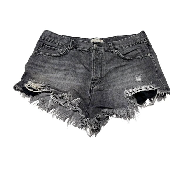 We The Free Cutoff Denim Shorts Black Waist 30 - Picture 1 of 7